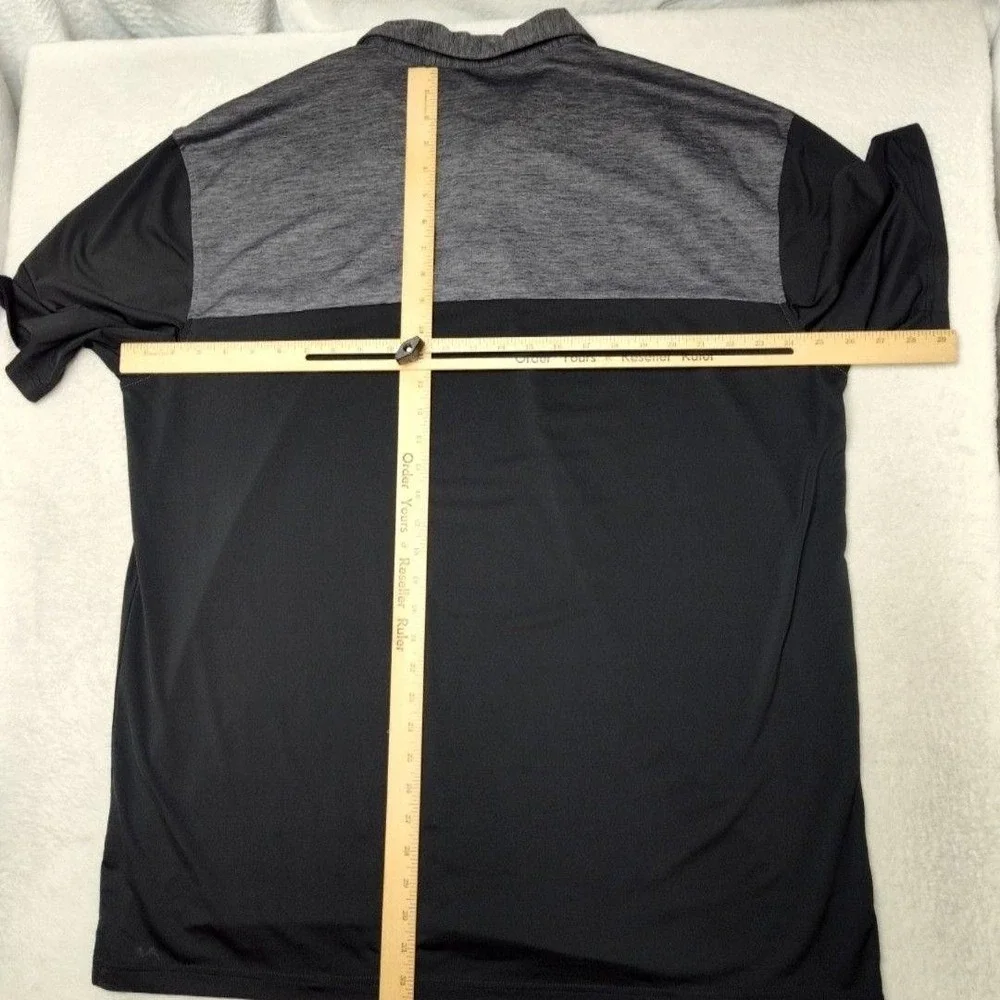Masters Tech Polo Shirt Mens 2XL Black Colorblock Golf Performance Stretch Work